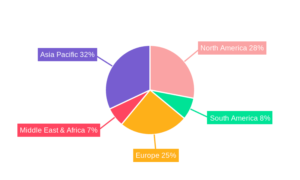 5G and 5G-Advanced Conductive Coating Market Share by Region - Global Geographic Distribution