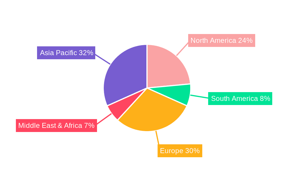 Automotive Interior Genuine Leather Market Share by Region - Global Geographic Distribution