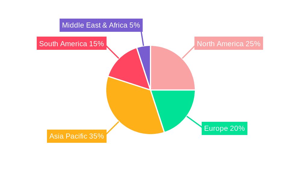 Banana Pulp Market Share by Region - Global Geographic Distribution