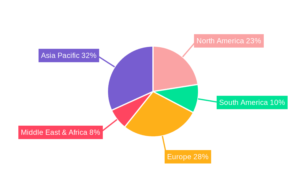 Casual Socks Market Share by Region - Global Geographic Distribution