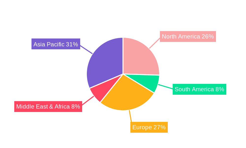PTFE Fiberglass Market Share by Region - Global Geographic Distribution