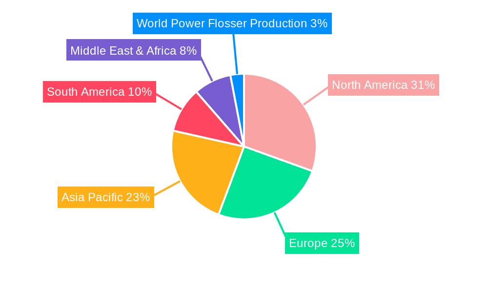 Power Flosser Market Share by Region - Global Geographic Distribution