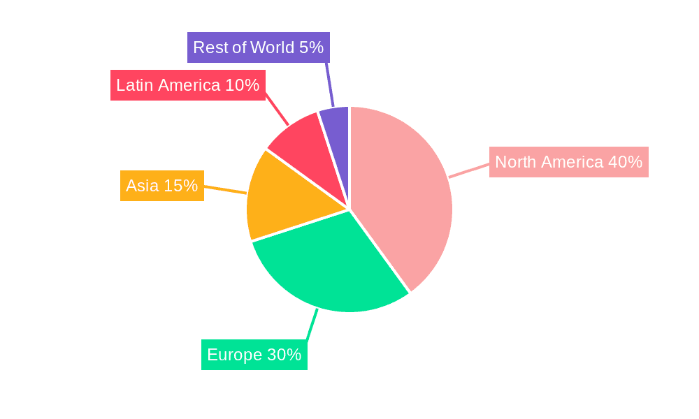 Processed Beef Market Share by Region - Global Geographic Distribution