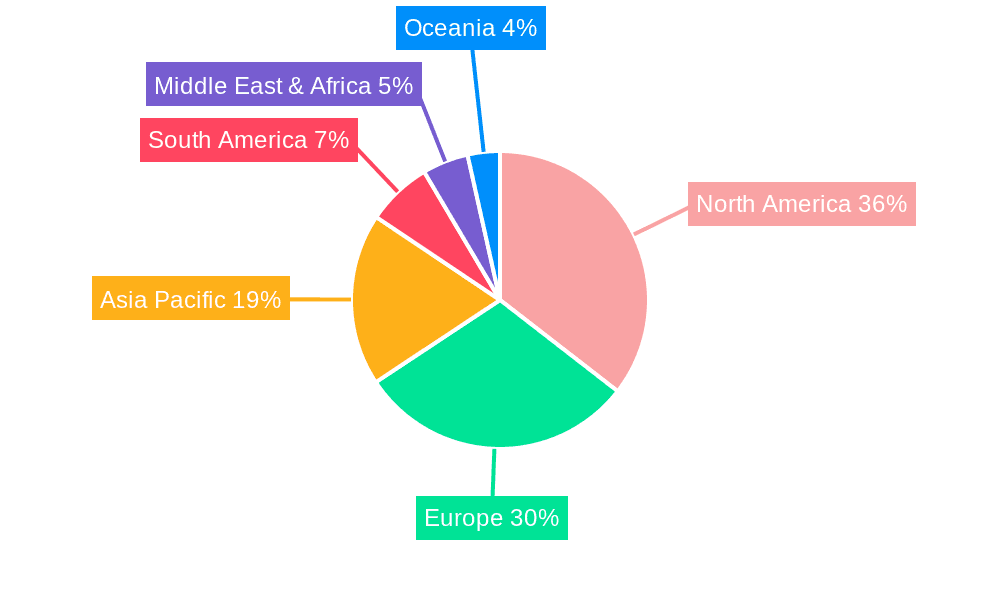 Sit-on-top Surf Kayaks Market Share by Region - Global Geographic Distribution