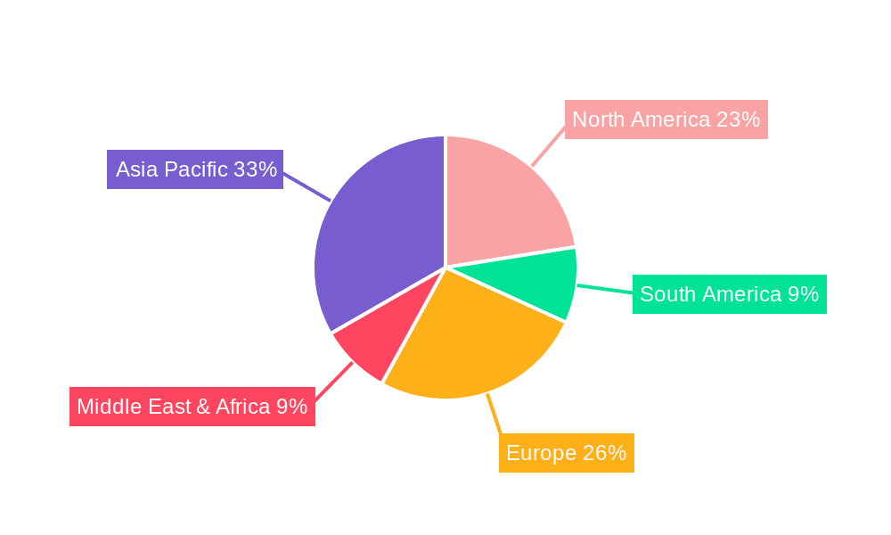 Surface Pigments Market Share by Region - Global Geographic Distribution