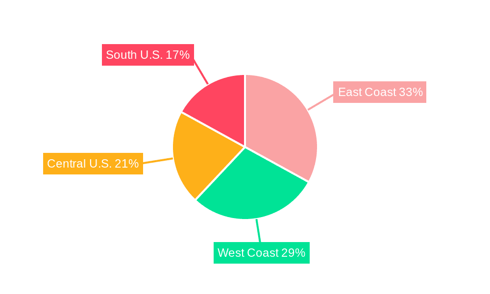U.S. Cosmetics Market Market Share by Region - Global Geographic Distribution