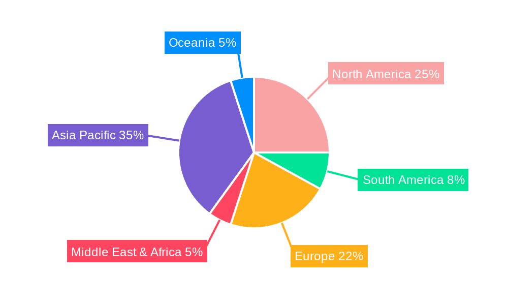 TWS Earphone Charging Case Power Management Chips Market Share by Region - Global Geographic Distribution