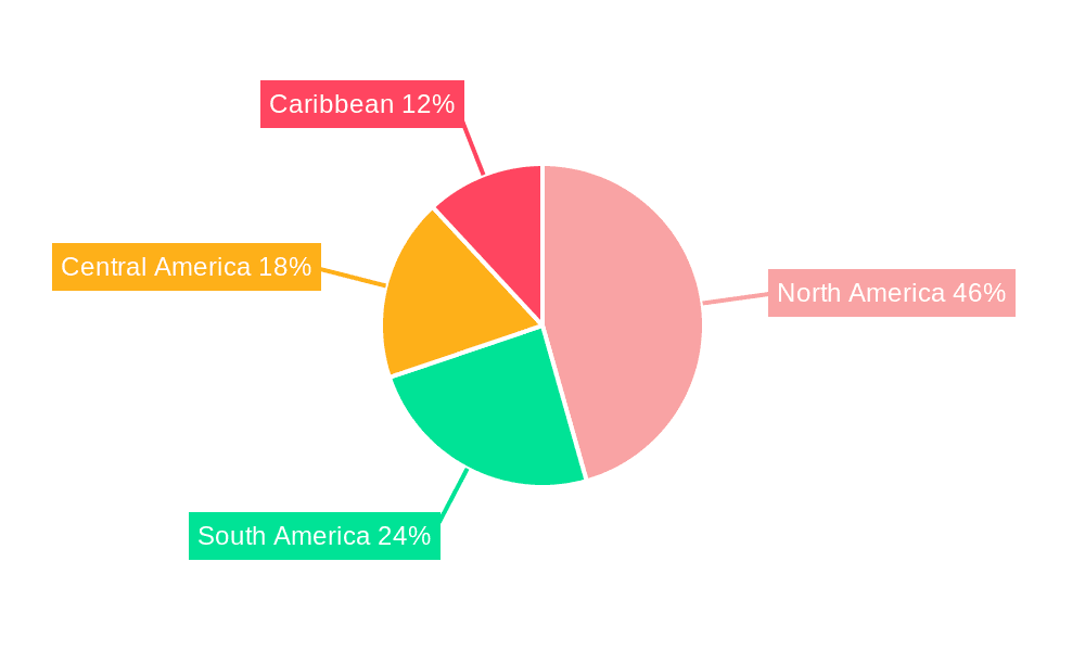 Americas Recycled Plastics Market Market Share by Region - Global Geographic Distribution