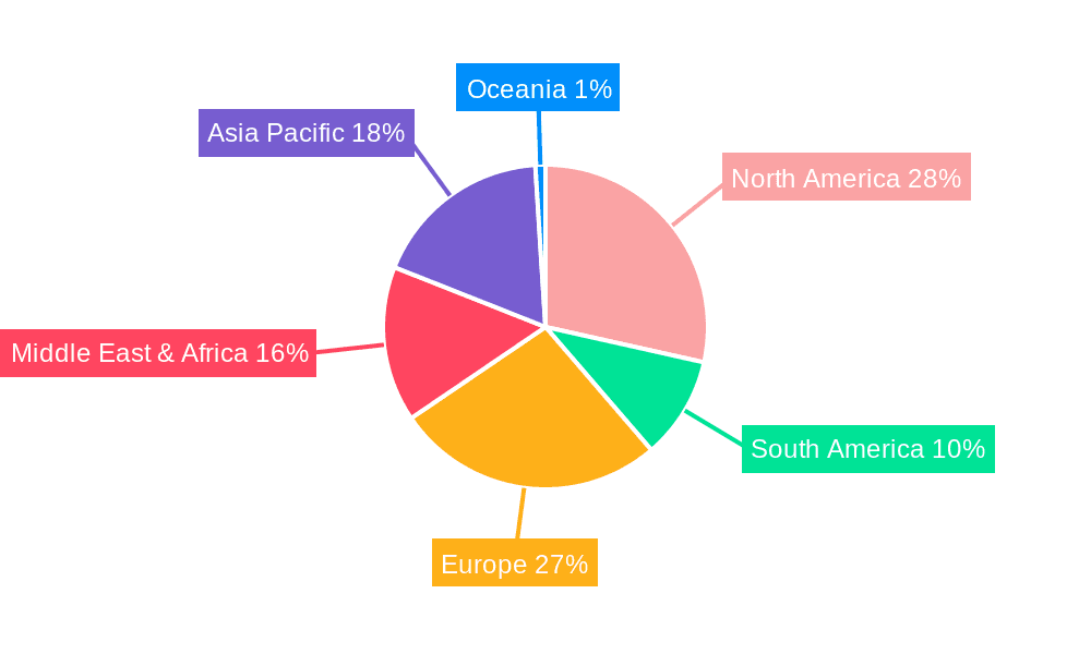 Architectural Glass Film Market Share by Region - Global Geographic Distribution