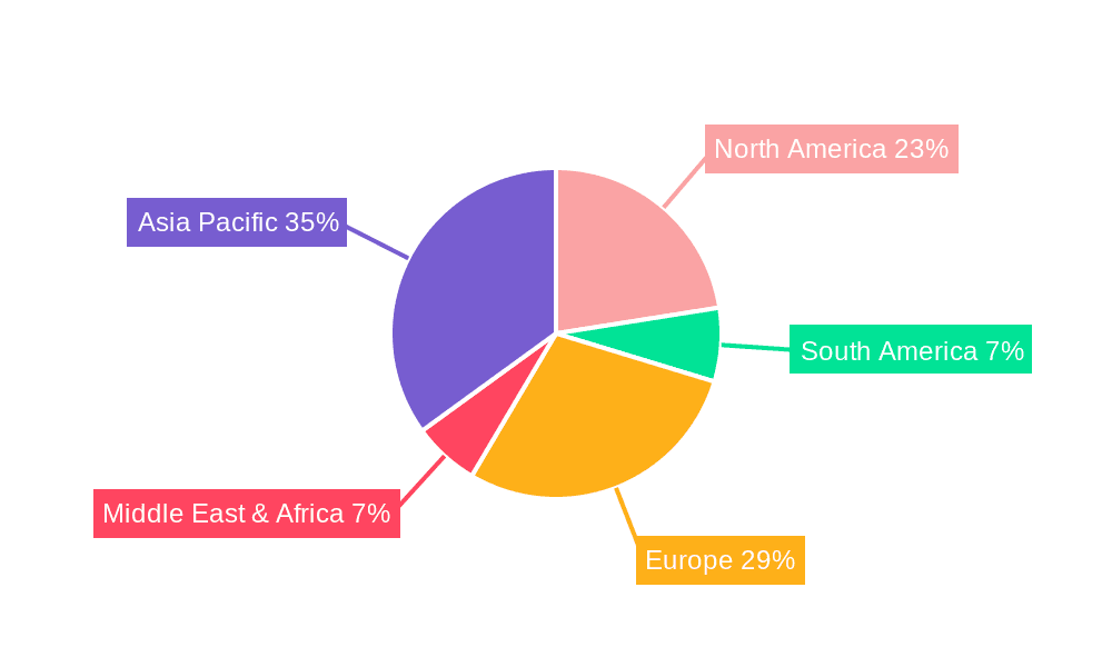 Automotive Acoustic Materials Market Share by Region - Global Geographic Distribution