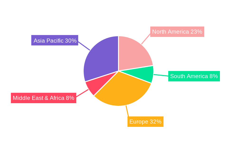 Automotive Interior Leather Market Share by Region - Global Geographic Distribution