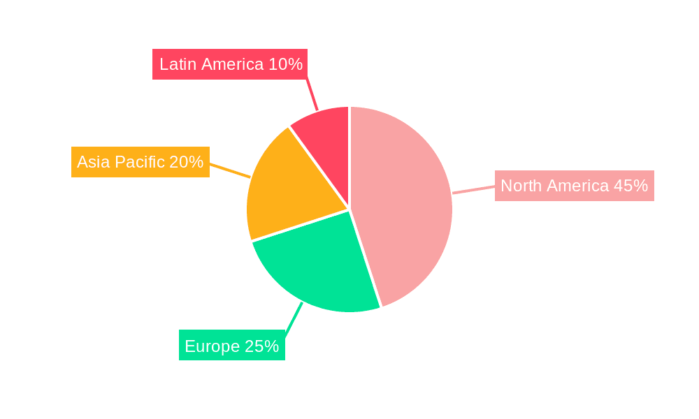 Cloud Managed Services Market Market Share by Region - Global Geographic Distribution