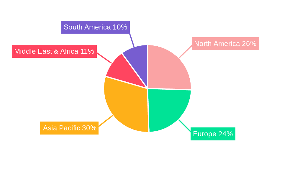 Commercial LED Office Lighting Market Share by Region - Global Geographic Distribution