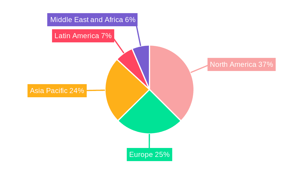 Connected Hotel Systems and Solutions Market Market Share by Region - Global Geographic Distribution