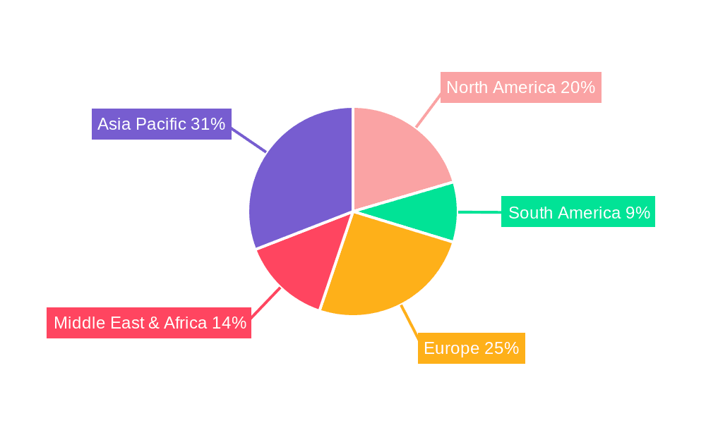 Construction Dry Mix Mortar Market Share by Region - Global Geographic Distribution