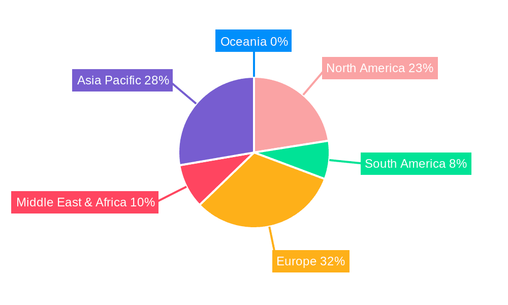 Cosmetic and Perfume Glass Packaging Market Share by Region - Global Geographic Distribution
