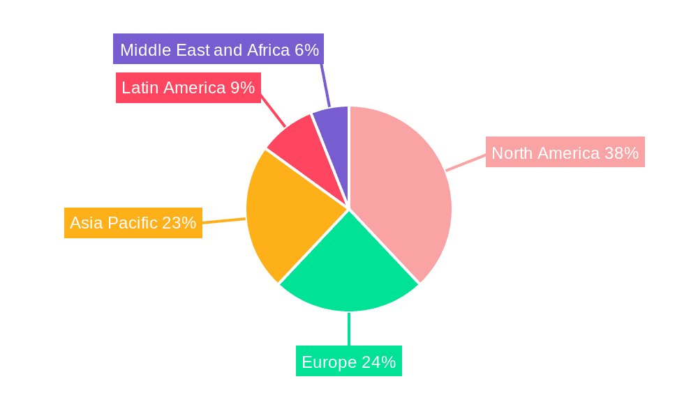 Digital Transformation Market Market Share by Region - Global Geographic Distribution