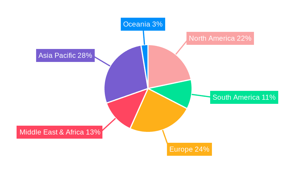 Dust Suppressing Chemical Market Share by Region - Global Geographic Distribution