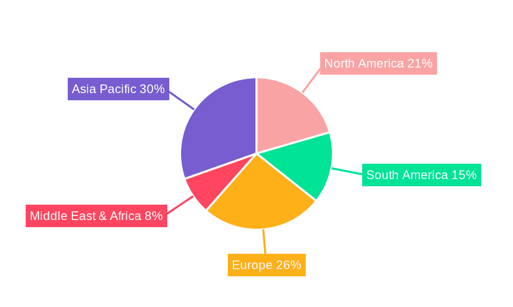Dust-reducing Additives for Fertilizers Market Share by Region - Global Geographic Distribution