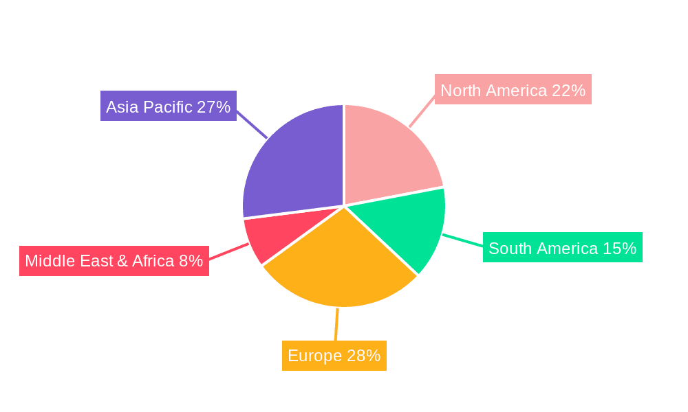 Feed Enzyme Preparation Market Share by Region - Global Geographic Distribution