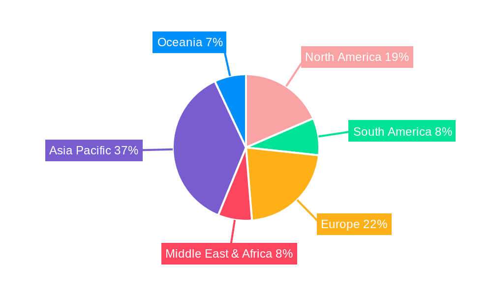 Female Whitening Facial Mask Market Share by Region - Global Geographic Distribution