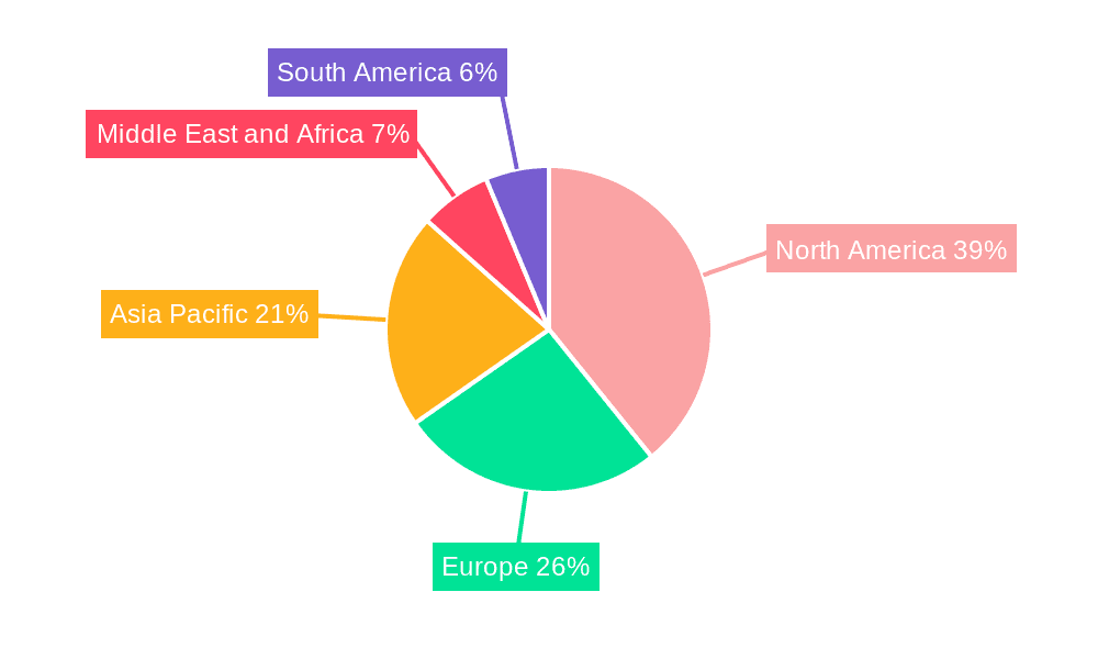 FinTech Blockchain Market Market Share by Region - Global Geographic Distribution