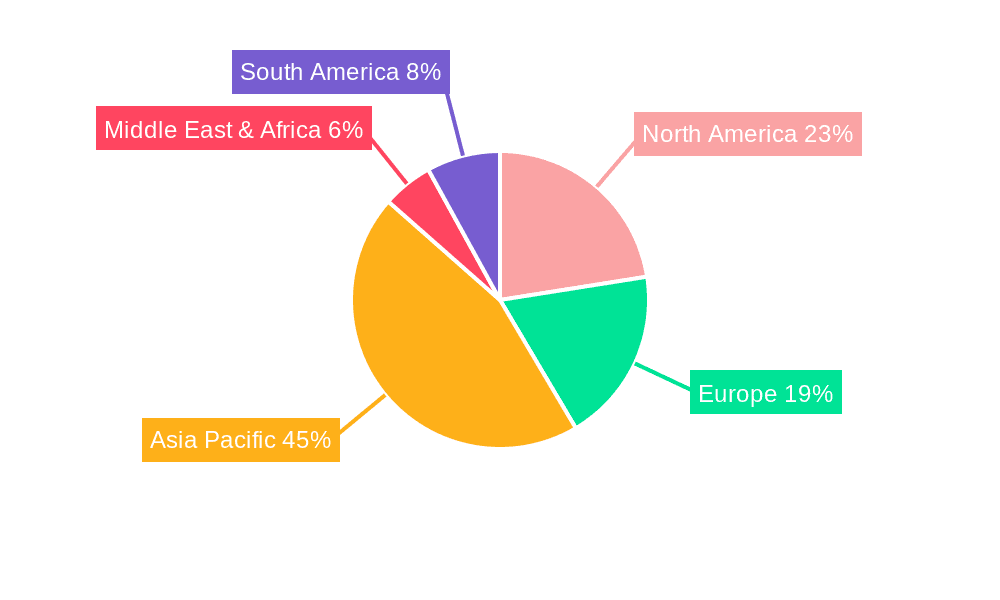 General Wet Electronic Chemicals Market Share by Region - Global Geographic Distribution