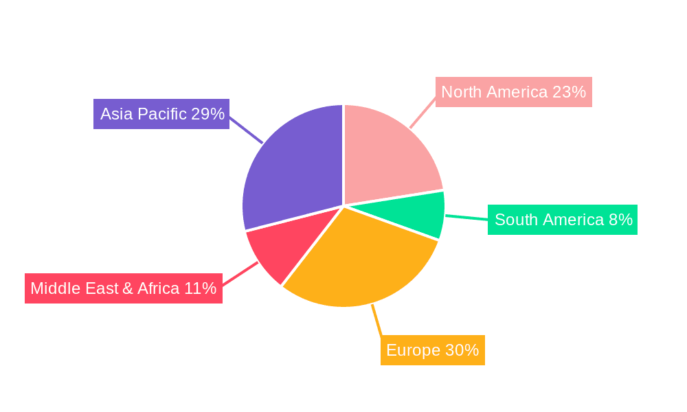 Glass Packaging for Food and Beverages Market Share by Region - Global Geographic Distribution