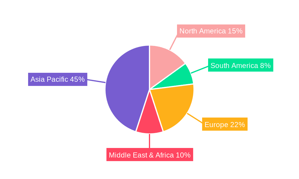 Gold Necklace Market Share by Region - Global Geographic Distribution