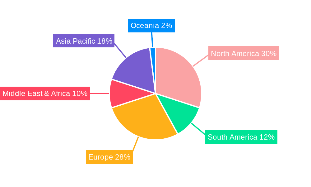 Leather and Faux Leather Sofas Market Share by Region - Global Geographic Distribution