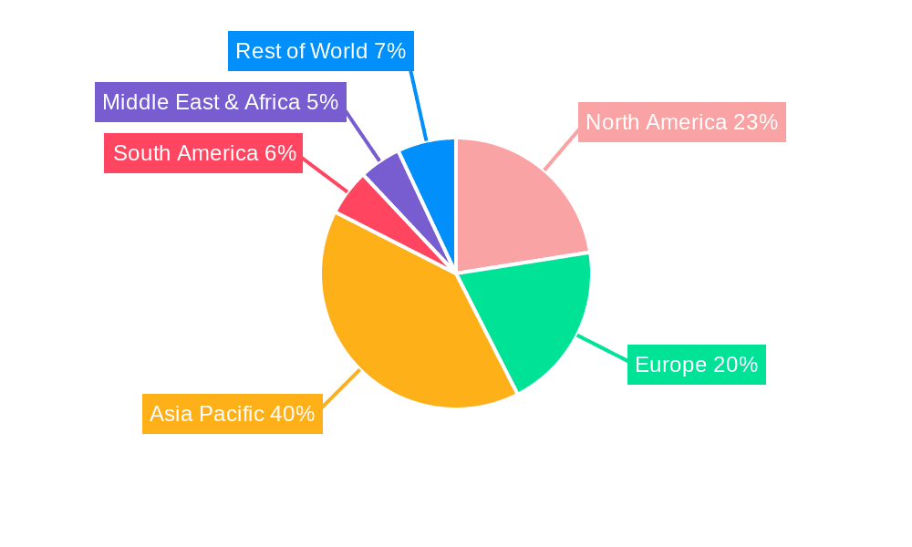 Multi-Walled Carbon Nanotube Powder Market Share by Region - Global Geographic Distribution