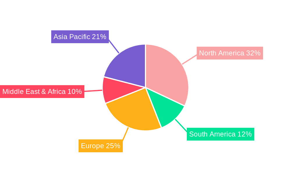 Oil and Gas Downstream Services Market Share by Region - Global Geographic Distribution