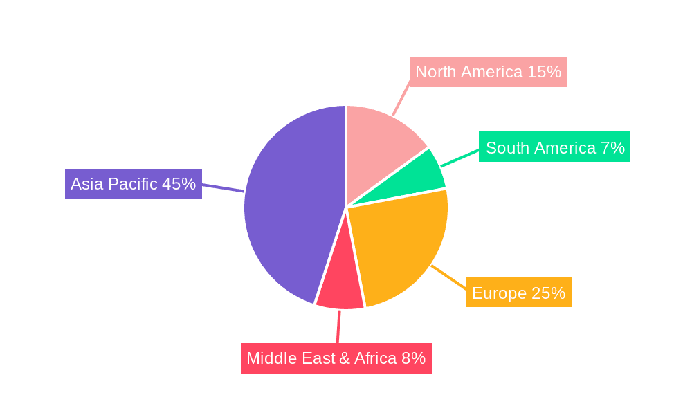 Polyester Yarn Market Share by Region - Global Geographic Distribution