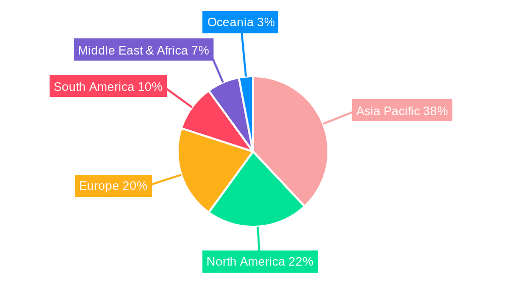 Sesame Meal Market Share by Region - Global Geographic Distribution
