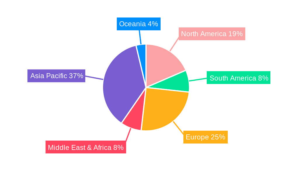 Water and Oil Repellent Finishing Agents Market Share by Region - Global Geographic Distribution