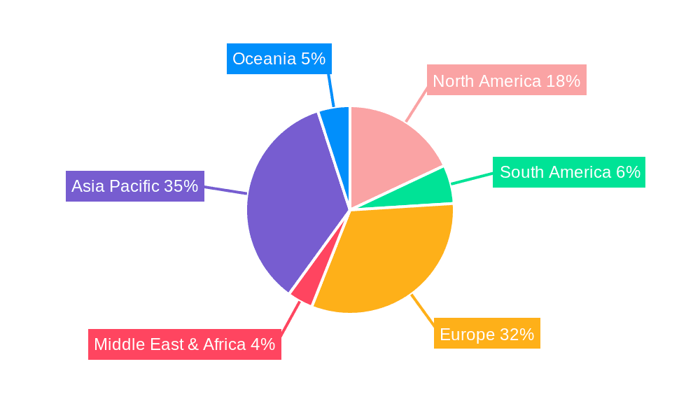 Wind Power Blade Carbon Fiber Market Share by Region - Global Geographic Distribution